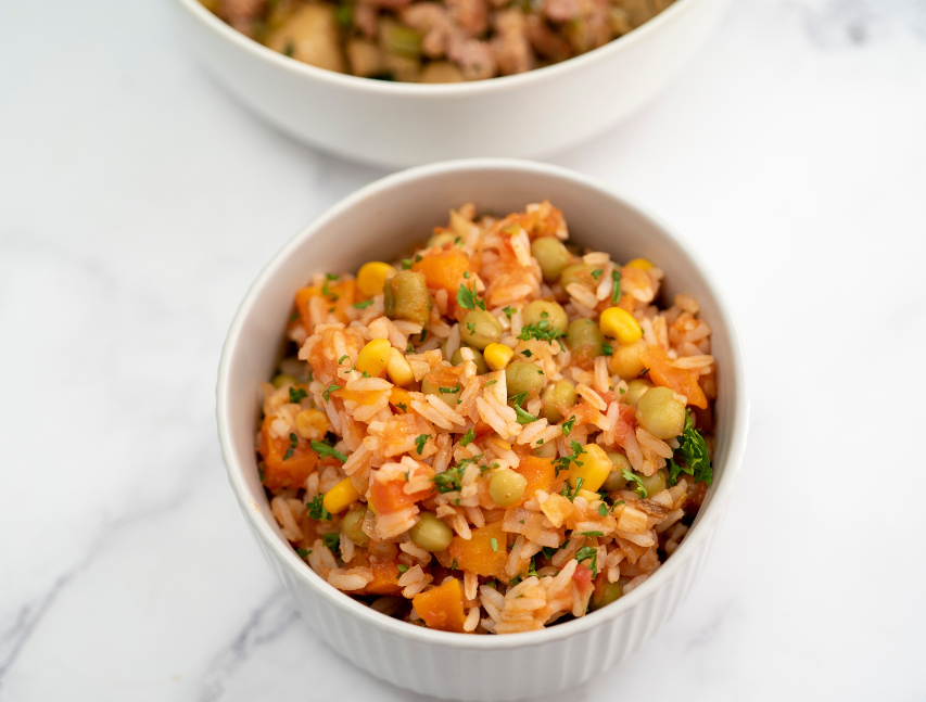 Arroz con vegetales mixtos